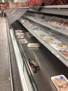 You frequently find whole isles with either items you don't need (like an entire isle of mouthwash) or empty like this one.