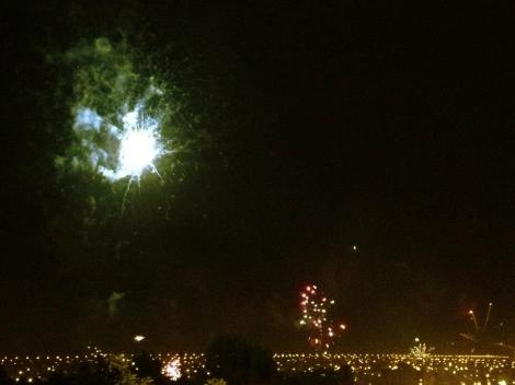 At midnight on Christmas Eve everyone in the city of Salta seems to light fireworkds