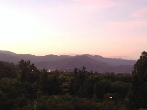 Sunset from the roof of my host's apartment in Mendoza