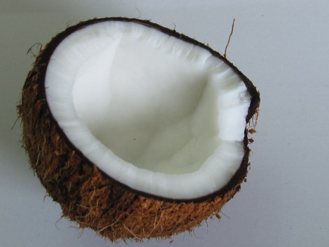 Halved coconut