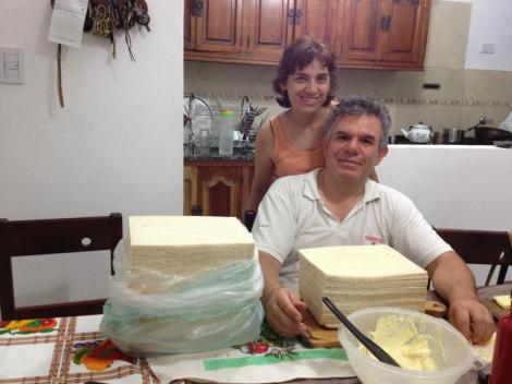 Wonderful hosts who are friends of a friend (they are making tiny sandwiches for Christmas Eve)