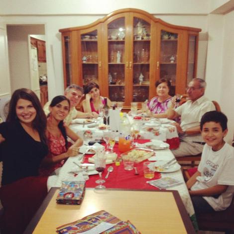 The family who so nicely took me in to celebrate Christmas Eve with them