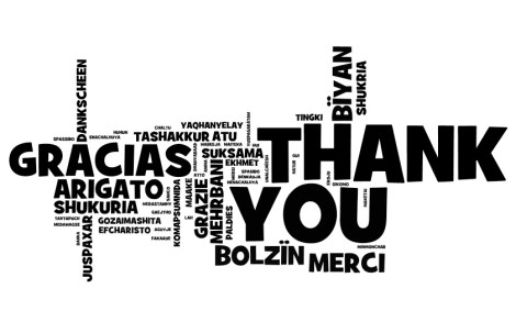 Thank you note in multiple languages photo cred: https://www.flickr.com/photos/wwworks/