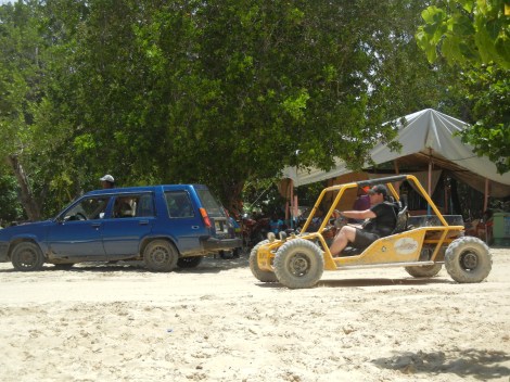 Loud dune buggies took over the road closest to the beach in the afternoon