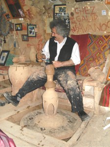 Learning to create pottery at the famous Chez Galip, Avanos, Turkey