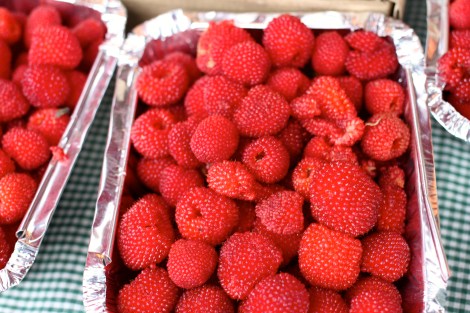 I didn't actually take a pic of the strawberries (because I have no self control when it comes to sweets), but I found these hard sour raspberries everywhere too
