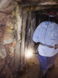 You can walk about five minutes upright before you have to start crouching down to get through the tight tunnels.