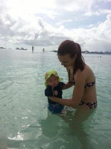 Mama and baby at Los Roques, Venezuela