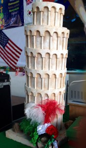 I found this model of the leaning tower of Pisa at the Italian food stand (huge Italian population at my school) 