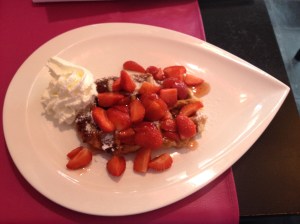 This waffle was embedded with little sugar chunks, delicious, but certainly not a diet food!