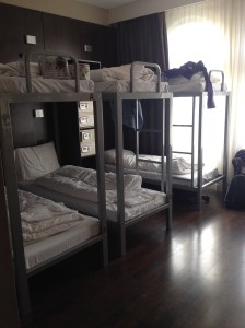 This was my room at Hostel Van Gogh. The beds and bedding were the best I've ever used in a hostel. So comfortable!