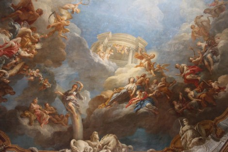 Gorgeous paintings covered tons of ceiling space