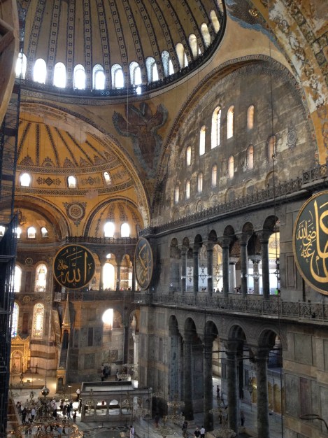A view of the interior of the Aya Sofya from the upper level