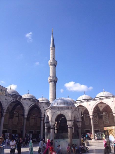 We did get to see the courtyard of the Blue Mosque though