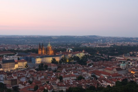View from Petrin Tower just after sunset