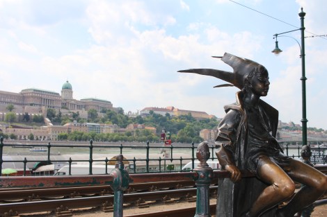 I loved this statue with the view of Budapest Castle in the background