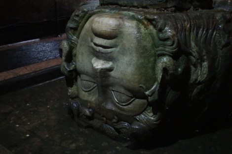 Inside the Basilica Cistern you can see the head of Medusa