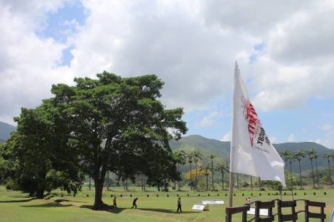 View while walking up to the main building