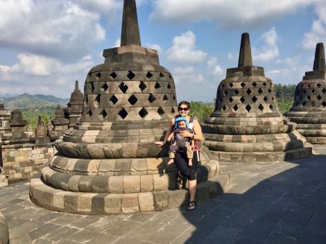 Borobudur with baby